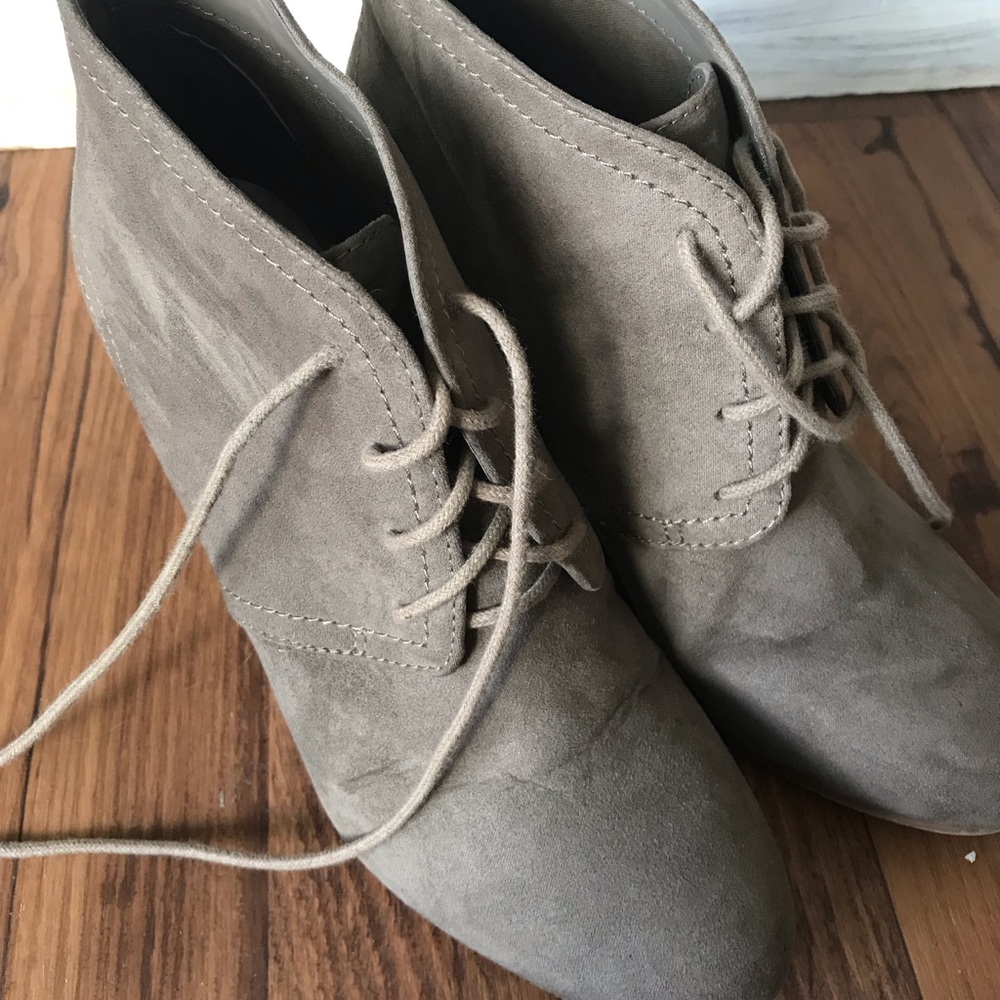 Tan Suede Wedges